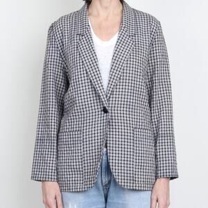 Vintage 90s Lightweight Check Plaid Blazer S/M